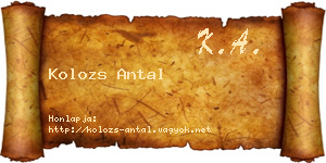 Kolozs Antal névjegykártya